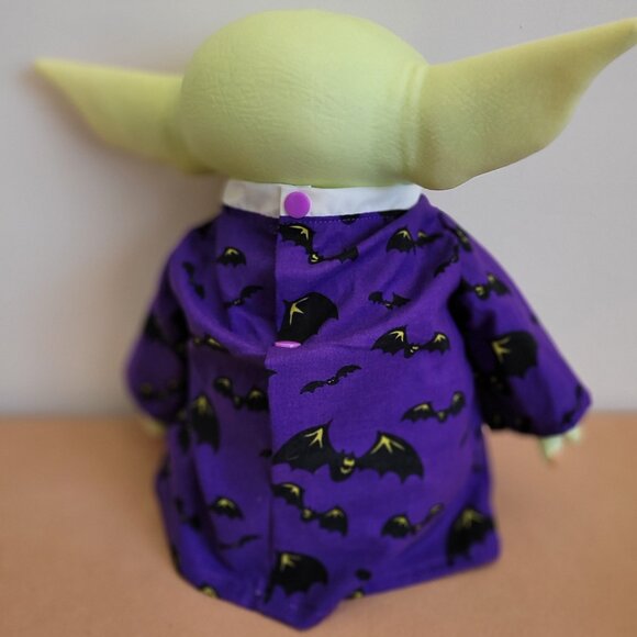 Spooky Bats 2pc Halloween Outfit/scarf set for 11" Mattel Child Grogu Yoda dolls - Picture 7 of 8